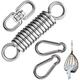 Federhaken Set mit 2 Karabiner Schwingfeder für Hängesessel 360° Swivel Haken für Hammock