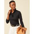 J.McLaughlin Women's Durham Ruffle Top Black, Size XS | Nylon/Spandex/Catalina Cloth