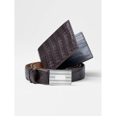 J.McLaughlin Men's Genuine Crocodile Belt Cigar, Size 40 | Leather