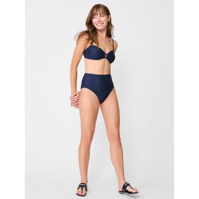 J.McLaughlin Women's Wailea Bikini Bottom in Ocean Wave Jacquard Navy, Size XS | Nylon