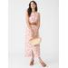 J.McLaughlin Women's Layana Linen Dress in Mega Coral Cay Texture White/Coral, Size 2