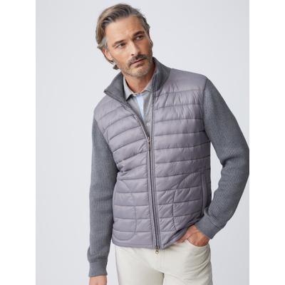 J.McLaughlin Men's Torino Zip Up Top Gray, Size Medium | Cotton/Nylon