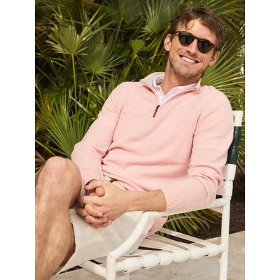 J.McLaughlin Men's Henry Cashmere 1/4 Zip Top Heather Pink, Size XL