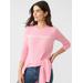 J.McLaughlin Women's Shield Cashmere Sweater in Palm Beach Pink/White, Size Large