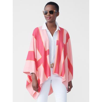 J.McLaughlin Women's Giulietta Wrap in Block Stripe Pale Rose/Coral | Cotton