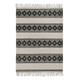 Tapis kilim ethnique tissé à franges et relief noir et blanc 140x200