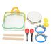 Kids Musical Instruments Set Hand Drum Egg Shaker Rumba Shaker Rattle Hand Jingle Bell Rhythm Stick Kit for Children