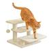 Furcato 15 H Multi-Step Pet Stairs for High Beds & Sofas 3-Step Cat Stairs with 2 Toy Balls Beige