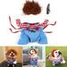 Hahasong 1 Set Pet Cosplay Costume - Spooky Deadly Doll Dog Clothes Versatile Comfortable Halloween Outfit for Dogs Cats