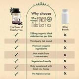 The POWER of Elderberries Elderberry Syrup Bites Vegetarian-Friendly Elderberry Vitamins with Black Elderberry for Immune Support Sambucus Elderberry Without Artificial Sweeteners 40 Count