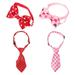2 Sets Tie Decor Dreses Dog Collar Bow Valentine Day Dress Pet Neckties Prop Valentine s Decorate Polyester