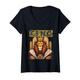 Damen Majestät König der Löwen auf Thron Krone Geburtstag Party Design T-Shirt mit V-Ausschnitt