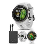 Garmin Approach S70 (White 42mm) Golf GPS Watch Bundle with PlayBetter USB-C Portable Charger