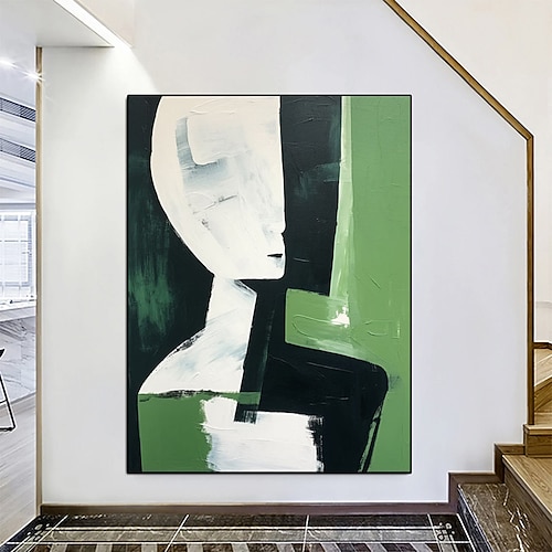 Figur, abstrakte Gemälde, handgemalte Gesichter, modernes Ölgemälde, handgefertigte Wandbehänge, Kunst, schlichtes Design, Leinwand, Bilderrahmen, Kunstwerk, Küchendekoration, großes Kunstwerk, Image