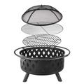 Techtongda Barbecue Grill BBQ Grill Charcoal Kabob Stove Camping Outdoor Cooking Stainless Steel 32.3in bLack
