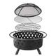 Techtongda Barbecue Grill BBQ Grill Charcoal Kabob Stove Camping Outdoor Cooking Stainless Steel 32.3in bLack