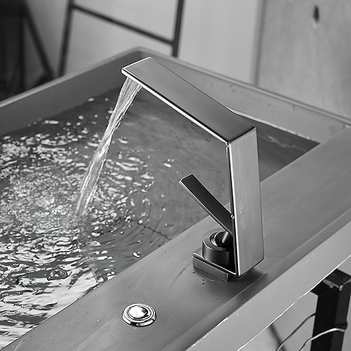 Waschbecken Wasserhahn - Wasserfall galvanisiert / lackiert Centerset Einhebelmischer mit einem Lochbad Image