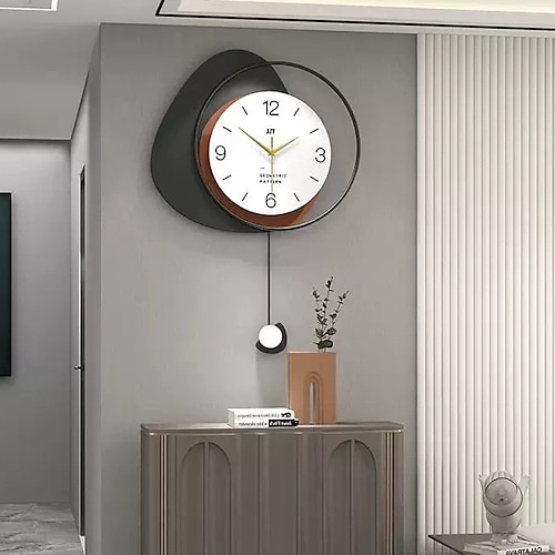 Moderne Wanduhr, kreative Mode, dekorative Wanduhr, mehrschichtiges Zifferblatt, geräuschlos, nicht tickende Pendeluhr, Kunst im nordischen Stil, Heimdekoration für Wohnzimmer, Schlafzimmer, Büro, Küche, 40 48 55 cm Image