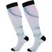 bestwell Marble Compression Socks Women Men Long Stocking (20-30mmHg) Travel Knee High Stockings for Athletic Sports Running Cycling Nursing (21-22) (20-30mmHg)