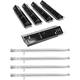 Hisencn Grill Replacement Parts for Dyna-Glo DGH485CRP DGH474CRP DGH450CRP Grill Repair Kit for Dyna-Glo 3 and 4 Burner Grill Porcelain Steel Grill Heat Plate Burner Tube Stainless Steel Burner