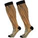 bestwell 1 Pairs Tiger Stripes Compression Socks for Women Men Knee High Stocking for Running Athletic (20-30mmHg) Medical (21-22) (20-30mmHg)