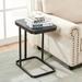 Nathaniel Home C-Shaped Sofa Side End Table Legant Modern Sofa Side Table Square Under Sofa Tables with Painted Metal Frame Black/Black