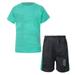 Alvivi Boys Soccer Sports Training Uniforms Kids Athletic Football Soccer Jersey Shirt and Shorts Green 9-10