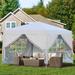 10x10FT Pop Up Canopy Portable Gazebo Tent with Removable Sidewall and Zipper 2pcs Sidewalls with Windows Gazebo Shelter Sun Shelter with 4pcs Weight Sand Bag and Carry Bag Beige