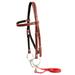 Y.J TAILS Leather Horse Bridle Adjustable Western Browband Bridles for Horses with Bits and Detachable Reins (S (Below 1.2 Meters) Red)