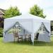 10x10FT Pop Up Canopy Portable Gazebo Tent with Removable Sidewall and Zipper 2pcs Sidewalls with Windows Gazebo Shelter Sun Shelter with 4pcs Weight Sand Bag and Carry Bag White