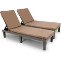 Dextrus 2 Pcs Adjustable Outdoor Chaise Lounge Chairs Set for Comfortable Relaxation Sturdy Loungers for Patio Poolside