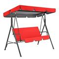 Feledorashia Garden Swing Chair with Canopy Waterproof Swing Top Cover Garden Swing Seat Canopy Replacement Sun Shade Awning Cover Outdoor Patio Swing Canopy Red XL