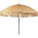 8 Hula Thatched Tiki Umbrella Natural Color 1.5 inch dia. Aluminium Pole 16 pcs Fiberglass Ribs Plastic Straw Umbrella Canopy Sun Protection UPF50+ Fabric Carry Bag Included