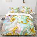 Gold Metallic Marble Comforter Cover Set Twin Full Queen King Size 3 Piece Bed in a Bag Foil Print Glitter White Comforter Cover and Pillowcases Set All Season Soft Microfiber Complete Bedding Sets