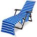 Aufmer Stripe Beach Chair Cover Pool Lounge Chaise Towel Sun Lounger Cover Chaise Lounge Towel Cover with Side Storage Pockets for Pool Sun Lounger Hotel Vacationâœ¿Latest upgrade