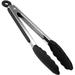 Kitchen Kitchen Tongs in Stainless Steel and Silicone Cooking Tool Barbecue Tongs Food Tongs Silicone Kitchen Tongs Buffet Grill and Salad Color: Black 23cm