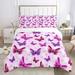 Butterfly Bedding Set Butterfly Duvet Cover Set King Size Butterflies Printed Comforter Cover Set for Girls Kids Teens 1 Quilt Cover 2 Pillowcases 3 Piece(No Comforter)