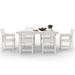 SERWALL Outdoor Patio Dining Table Patio Furniture White (No Chairs)