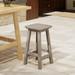 Costaelm Paradise 24 Outdoor Patio HDPE Square Counter High Backless Bar Stool Weathered Wood
