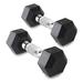 12LB Set Of 2 Hex Dumbbells Rubber Coated Cast Iron Hex Black Dumbbell Weights For Exercises Neoprene Dumbbell Hand Weights Anti-Slip Anti-Roll Hex Shape Colorful 12Lbs Pair