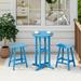 Costaelm Paradise Counter Height Bar Stools Outdoor Bistro Patio Bar Table Set Pacific Blue