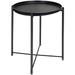 GEROBOOM Tray Metal End Table Small Round Side Tables Metal Nightstand Sofa Side Snack Table with Removable Tray for Living Room Bedroom Outdoor & Indoor