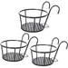 Zhuge Hanging Planters Basket Hanging Railing Planters Flower Pot Holders Plant Iron Racks Over The Rail Fence for Patio Balcony Porch(3)