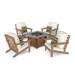 Mondawe 5-Pcs Patio Conversation Set with Propane Fire Pit Table