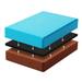 2pcs Double Colored Yoga Pilates Bricks High Density EVA Block Sports Exercise Fitness Gym Workout Stretching Aid (Blue + Dark Brown Green + Dark Brown)