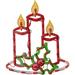 XIYUNDA Lighted Candles with Holly and Berry Christmas Window Silhouette - 16.5 Inch