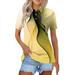 Kddylitq Golf Polo Shirts for Women Summer Quick Dry Short Sleeve Button Down Shirt Lightweight Dressy Casual Work Tops 2024 Yellow L