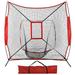 7 x 7 Baseball Softball Practice Hitting & Pitching Practice Net Batting Pitching Training Aid Net w/Carry Bag Strike Zone and Metal Bow Frame Baseball Equipment Training Aids for All Skill Levels