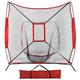 7 x 7 Baseball Softball Practice Hitting & Pitching Practice Net Batting Pitching Training Aid Net w/Carry Bag Strike Zone and Metal Bow Frame Baseball Equipment Training Aids for All Skill Levels