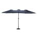 Powanli 14.8 Ft Double Sided Outdoor Umbrella Rectangular Large with Crank ( Navy blue )